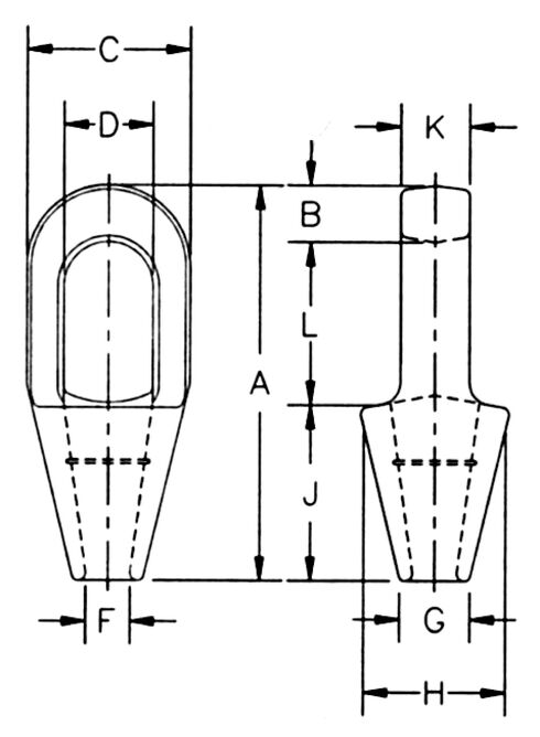 Closed Spelter Socket McKissick G 417 Crosby Traction Levage